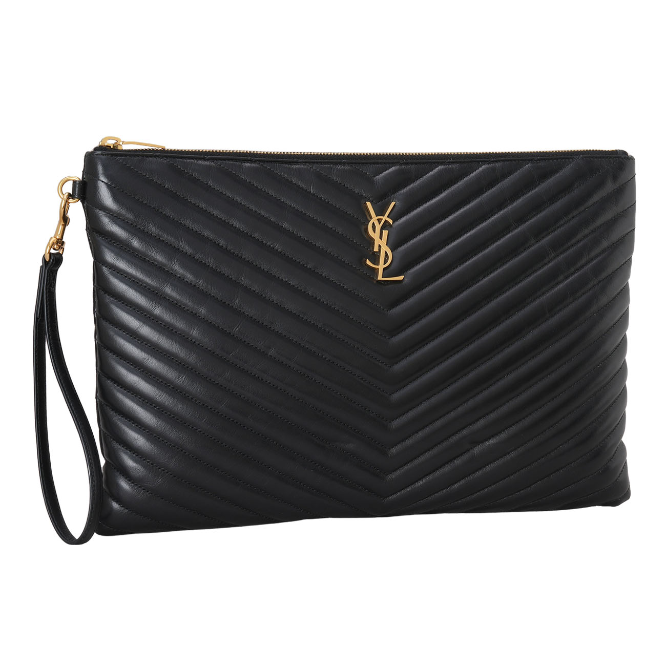 YVES SAINT LAURENT(USED)생로랑 440222 모노그램 쉐브론 클러치